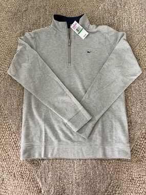Vineyard Vines Light Gray Kids Quarter-Zip Pullover